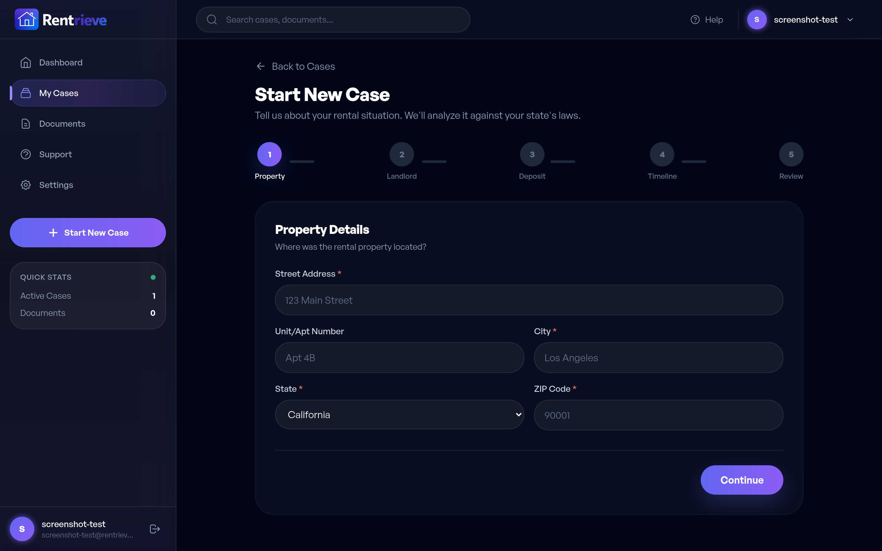 Upload Your Documents - Rentrieve Dashboard
